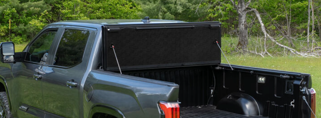 Hard folding tonneau cover on a pickup truck bed — TruckTon Truck Accessories