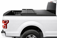 Soft tri-fold tonneau cover with vinyl panels — view 3