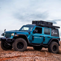 Jeep Wrangler with FLEX Rugged Cargo Cases on its roof rack — view 6