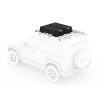 FLEX Rugged Cargo Case on a roof platform, line drawing — view 2