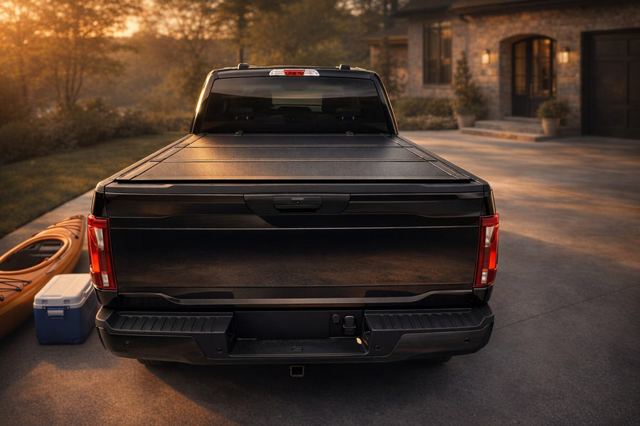 Ford F-150 with TruckTon hard flip-back tonneau cover installed