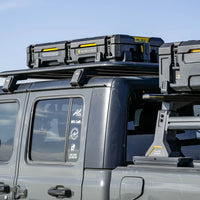 Rooftop cases mounted on the Gladiator STORM roof rack — view 5