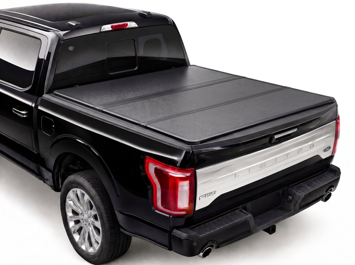 TruckTon low-profile hard tri-fold tonneau cover closed