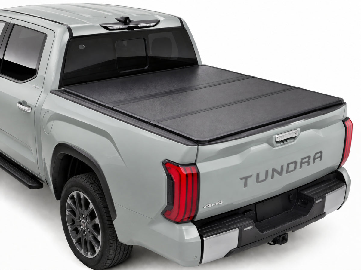 TruckTon low-profile hard tri-fold tonneau cover closed