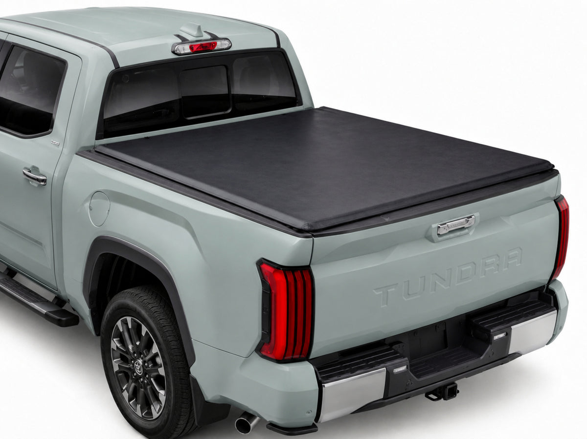 TruckTon soft tri-fold tonneau cover closed — low, flush profile